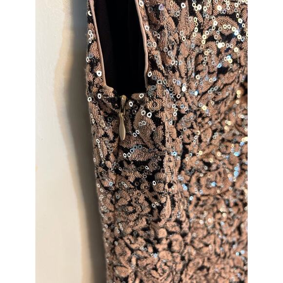 Calvin Klein Sequined Rose-Pattern Sheath Dress - Picture 6 of 12